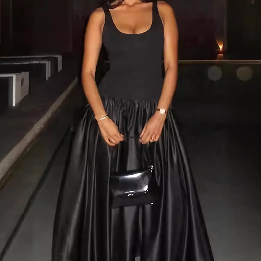 Women Clothing Spring Summer Elegant Office Solid Color Slim Fit Jumpsuit A line Dress